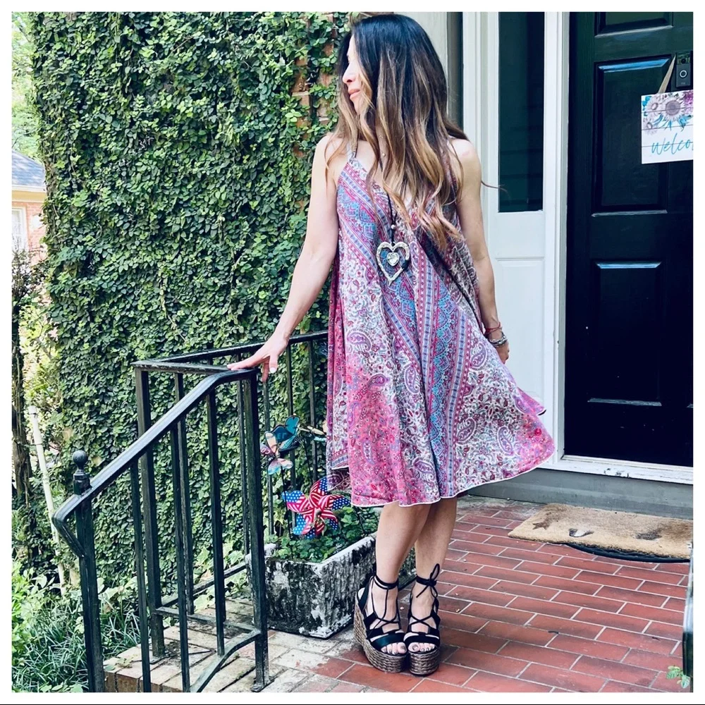 01 Floral Tank From France Boho dress - Picture 1 of 13